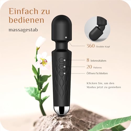 Vibration für Frauen,Sex spielzeug für die frau G Punkt Vibration für Frauen mit 8 * 20Modus Vibrator Klitoris Stimulator für sie Sex Spielzeug für sexspielzeug für frauen solo (Schwarz)
