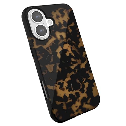 LoeoeL for iPhone 17 Case Tortoise Shell, Retro Amber Print Phone Case for Women Girls, Girly Cute Thin Slim Hard Turtle Shell Plastic Phone Cover, Luxury Aesthetic Trendy Animal Design
