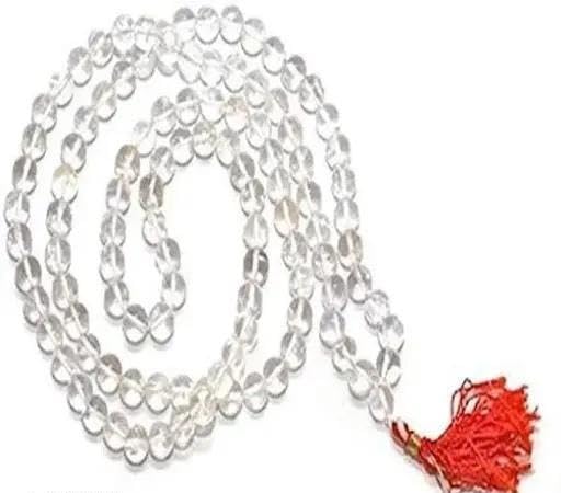 Sphatik Japa Mala 108 plus 1 Beads Crystal Prayer Chain 7mm for Pooja Meditation Spiritual Chanting Pack of 1 White Free Size-image-33