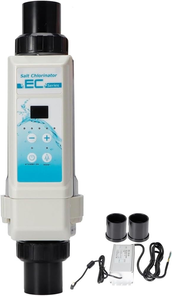 Salt Water Chlorination System for Above Ground Swimming Pool up to 25000 Gallons Pool Chlorinator Saltwater Electronic Chlorine Generator,20g/h (Size : 8g/h)