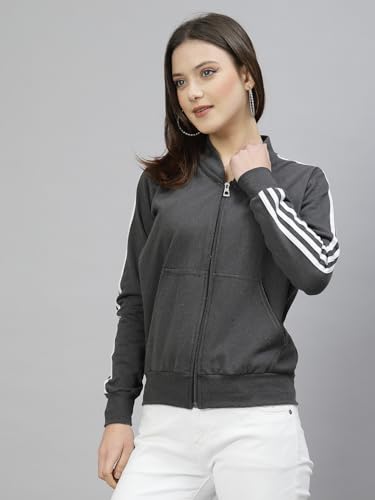 Image of UZARUS Women Cotton Full Zipper Sweatshirt Fleece Jacket for Winter