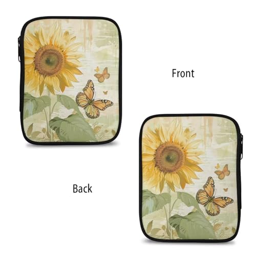 Image of Crochet Hook Case Sunflower Crochet Hook Holder Portable Crochet Hook Storage Bag with Web Pockets Suitable for Crochet Needles /Knitting Accessories