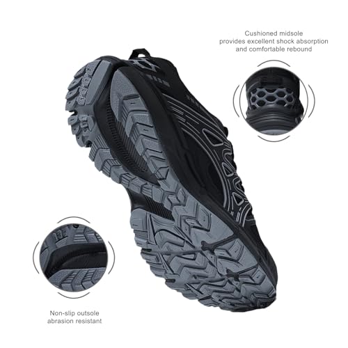 Men's Slip Resistant Trail Running Shoes - Supportive Athletic Shoes for Outdoor Fitness Walking, Road Running and Gym Training2