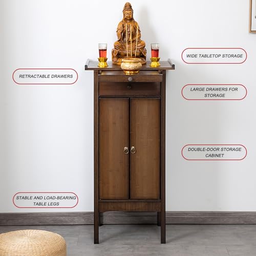 Table d'autel de méditation compacte pour centraliser vos rituels zen de 60cm - 4