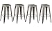 BTEXPERT 4-Pack 30" Solid Steel Stacking Industrial Distressed Rustic Metal Tabouret Dining room Modern Steel BarStool (Set of 4 Bar Stool)