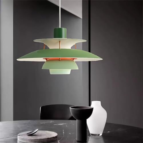 Lampe suspendue design scandinave vert de 50cm pour salon - 3