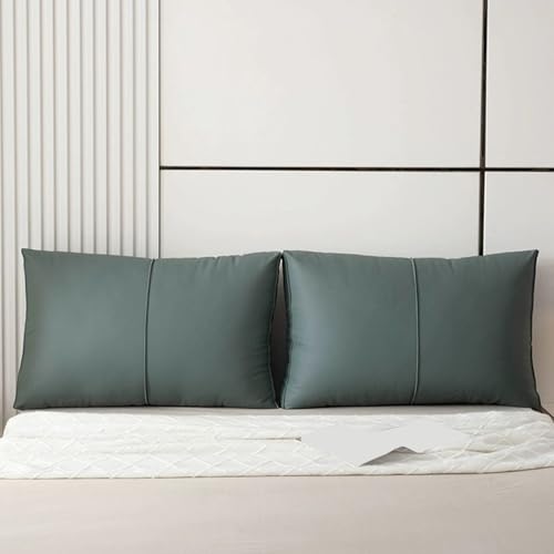 ブルー,70cm/27.5inch,無地ソファクッション オーバーサイズ ヘッドボード 張り込み合成皮革ベッド用背もたれ 取り外し可能な読書用ポジションクッション 壁取り付けピローボード 二段ベッド・デイベッド用