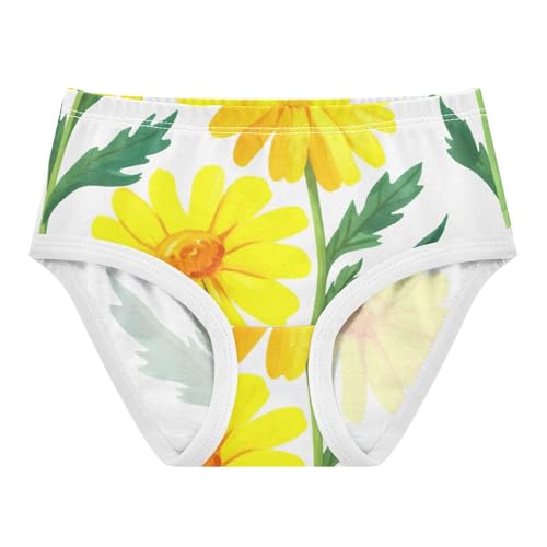 Cotton Toddler Girls Underwear Yellow Daisy Flowers Panties for Girl Colorful Briefs Girls Undies 2t