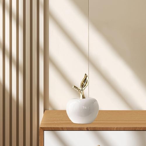 Figura de cerámica pequeña decorativa de fruta blanca miniatura 7