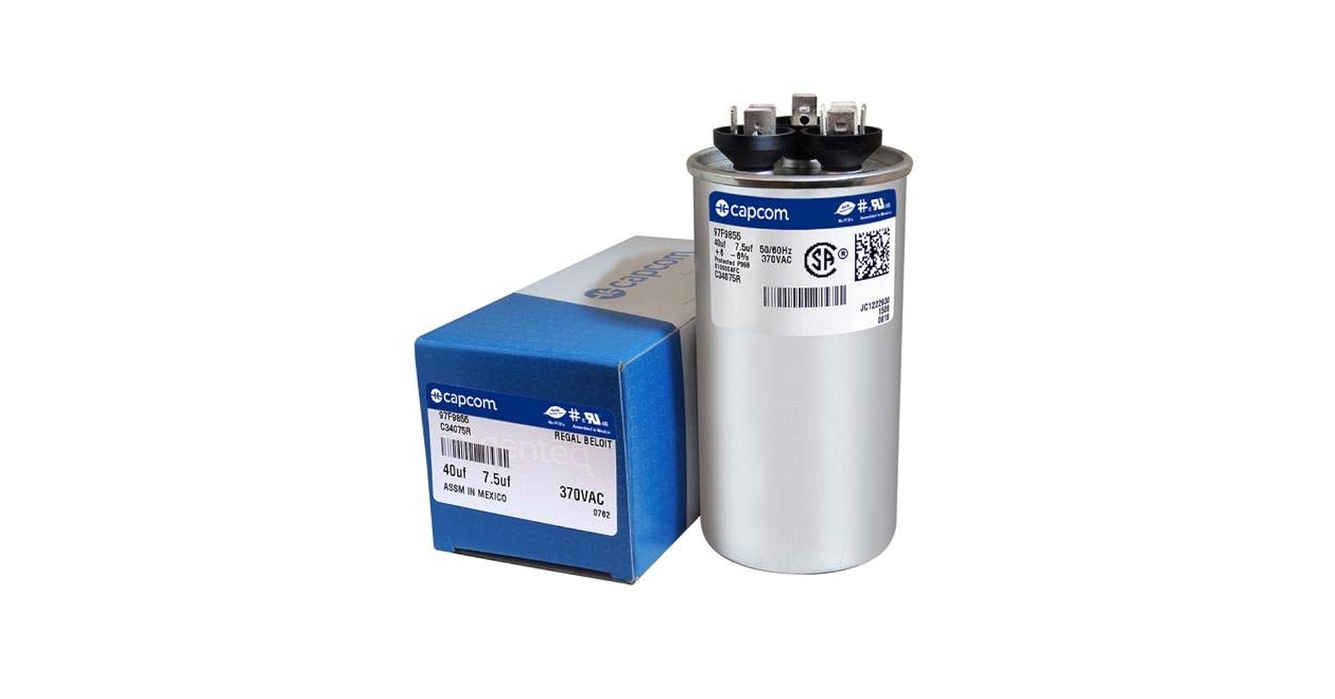 Genteq OEM Upgraded Replacement Round Capacitor 40/7.5 370V