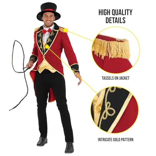 fun shack Ringmaster Costume for Men, Circus Outfit, Carnival Costume for Men, halloween costumes for adults3