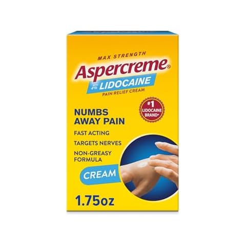 Aspercreme Lidocaine Pain Relief Cream Soothes Aggravated Nerves, Numbing Topical Analgesic with Max-Strength 4% Lidocaine & Moisturizing Aloe, 1.75 Oz. Cover