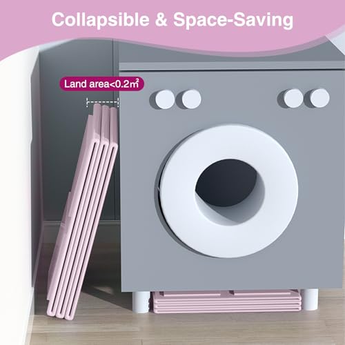 Image of Portable Folding Baby Bath Tub, 29.5L x 17.7W x 9.8H inches, Suitable for 0-6 Years, Pink /Mint Green (Pink)