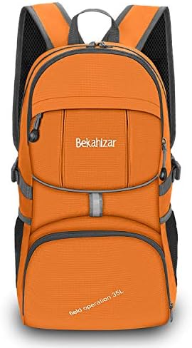 Bekahizar 35L Lightweight Foldable Backpack, Soft Hiking Backpack Travel Daypack