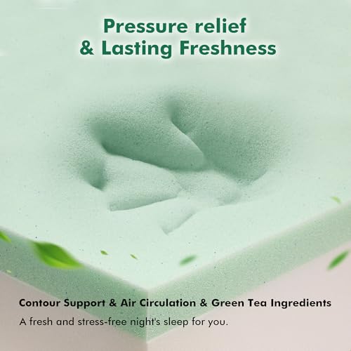 8-Inch Green Tea Memory Foam Full Size Mattress, CertiPUR-US Certified for Cool Sleep & Pressure Relief, 54×75×8