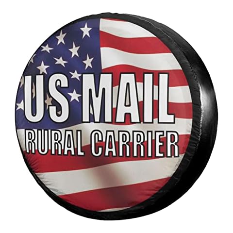 Foruidea Us Mail Rural Carrier Spare Tire Cover Dust-Proof Wheel Tire Cover Fit Trailer, RV, SUV and Many Vehicle 17 Inch Cover