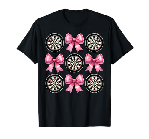 Coquette Bow Dartspielerin, Muttertag, rosa Schleife, für Mama und Mädchen T-Shirt