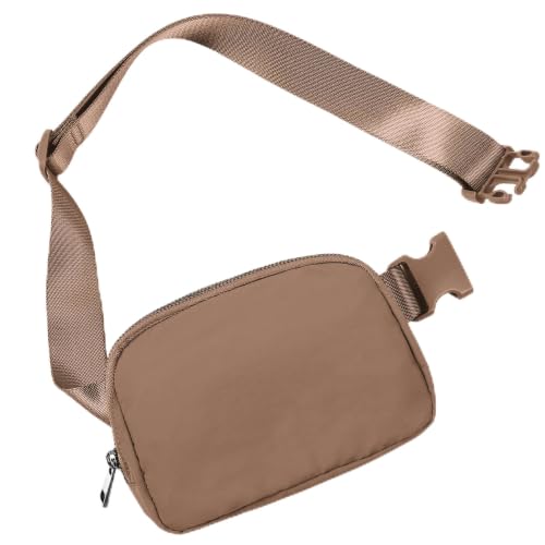 Image of ODODOS Unisex Mini Belt Bag with Adjustable Strap Small Fanny Pack for Workout Running Traveling Hiking, Brown