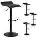eSituro 4X Taburete de Bar Juego de 4 Sillas de Bar con Asiento Tapizado Altura Ajustable y Giratorio Cromado, Taburete Alto Cuero sintético para Cocina, Bar Negro