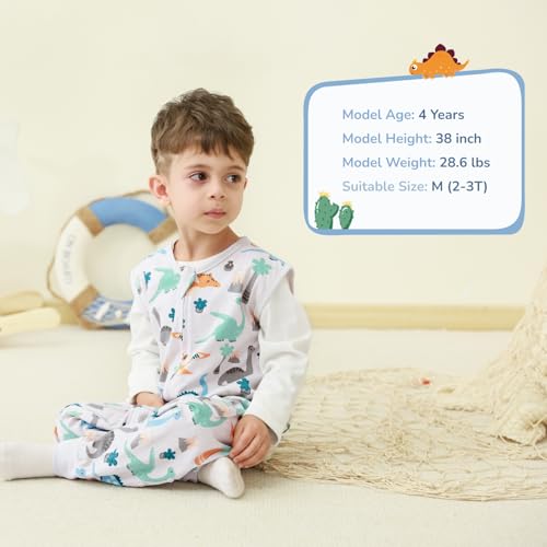 Image of WONDAY Toddler Sleep Sack with Feet, 2 Pack 0.5 Tog Lightweight Sleeping Sacks for Walking with Legs,2T 3T