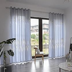 Tejidos Cortinas Opacas Cortina Opaca de Poliéster para Ventana, Cortina Opaca para Dormitorio, Decoración para Sala de Estar (Gris)