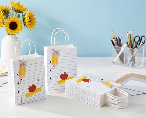 Image of Jpfezry 27 Pcs Back to School Gift Bags Bulk with Handles Pencil Cards for Teacher Appreciation End of Year Party Favor