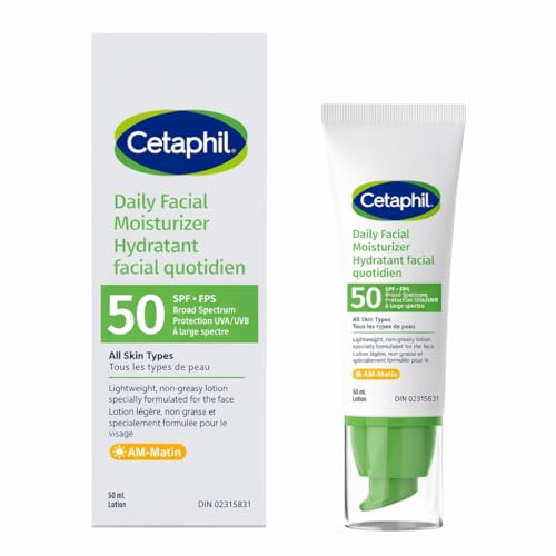 Cetaphil Facial Moisturizer SPF 50 hydratant protecteur UVA UVB 50ml