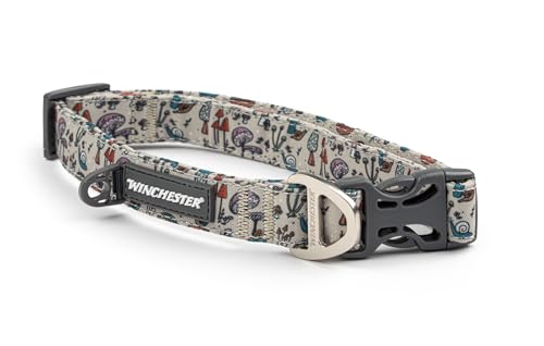 Winchester Printed Designer Dog Collar, Garden Fungi, M