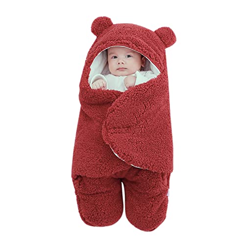 Intotobabyhero Baby Swaddle Blanket, 3-6 Months Infant Swaddle Wrap Sleepsack With Hood For Head-To-Toe Comfort – Gender Neutral Baby Wearable Blanket With 3-Ply Cotton And Wool Design ( Red ) #TOP26