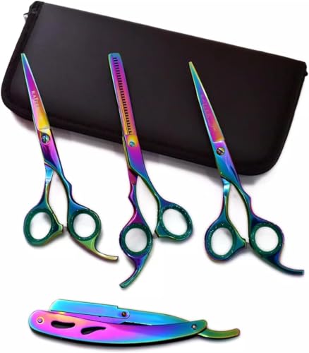 Kit Barbeiro Aço Inox Cabeleireiro Tesouras Navalha Pentes Barbearia Corte Masculino Profissional Ba