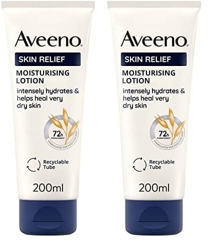 Skin Relief Moisturising Lotion (2x 200ml), For Very Dry and Irritable Skin with Shea Butter and Prebiotic Oatmeal, Soothing From Day 1