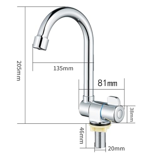 JGmotorfi Wohnmobil Wasserhahn - 360° Drehbar & Zusammenklappbar Für Camping & Boot
