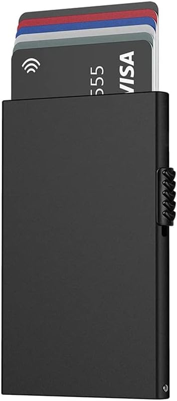 SDFGH Card Wallet for Men Credit Card Holder RFID Blocking Card Holder Women Minimalist Aluminum Smart Wallet (Color : B, Size : 10 * 6.5cm) : Clothing, Shoes & Jewelry