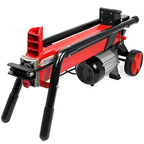 9TRADING Log Splitter Cut Wood Mobile Electrical 7 Tons Cutter Hydraulic Wheel 3400 RPM