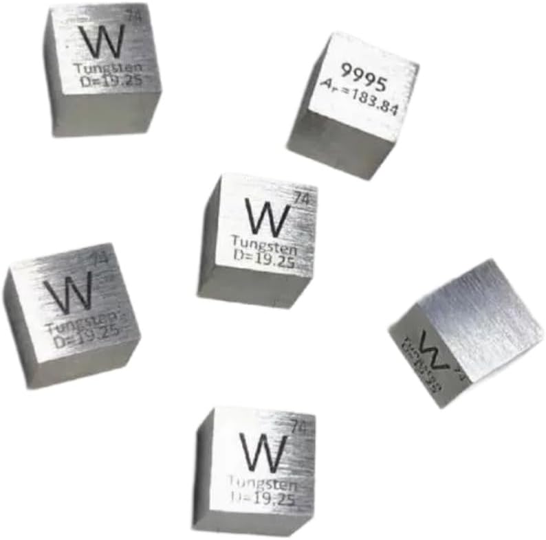 Tungsten Cube W99.99% Purity Tungsten Plate Tungsten Block Tungsten Cube 10mm,15mm,20mm,25mm,30mm,35mm,40mm,50mm Tungsten Cube with Periodic Engraving10mm