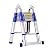 Ladderstallest Telesladder a Frame Retractable Ladder, Mighty Compact Collapsible Telesextension Ladders for Outdoor Building Maintenance/4M+4M/13 Ft+13 Ft