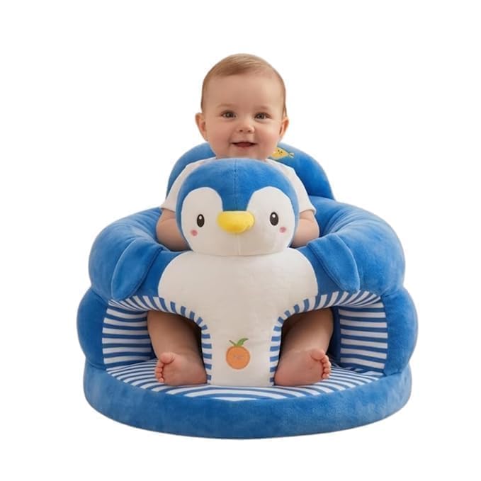 Penguin Plush Baby Support Seat for Infants | Soft Baby Floor Seat with Back Support-image-30
