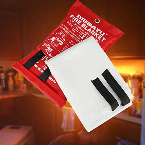 DIBBATU Fire Blanket Emergency for Kitchen, Suppression Flame Retardent Safety Blanket for Home, Schooll, Fireplace, Grill, Car, Office, Warehouse (2 Pack)