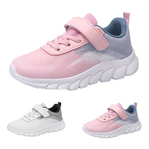 Girls Running Shoes Athletic Breathable Mesh Sneakers Hook and Loop Closure Casual Sports School Cute Trendy Shoes