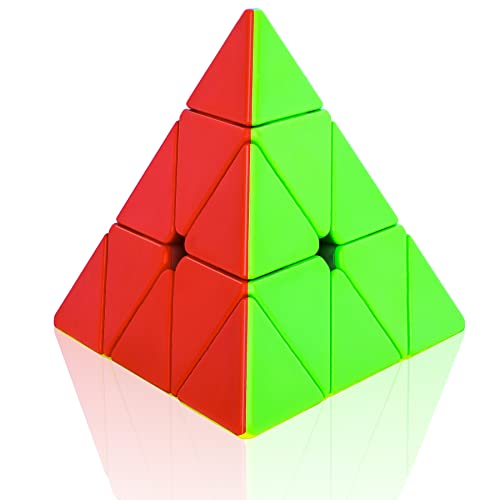 Cooja Pyraminx Cubo Magico de Velocidad, Speed Cube Smooth Magic Cube Puzzle Piraminx Durable de Juguetes para Niños Niñas