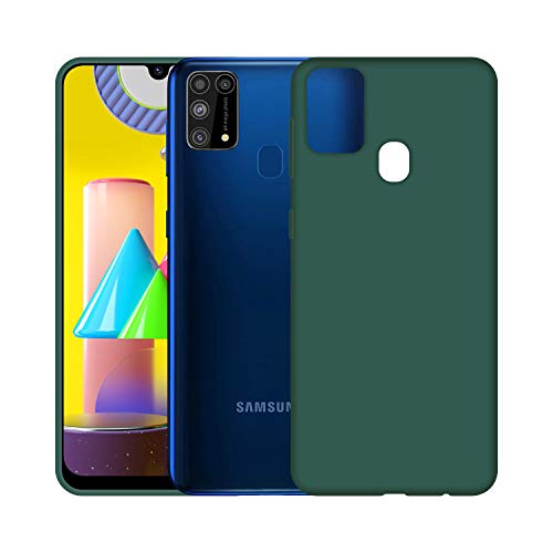 Image of Case Creation Luxurious og Series for Samsung Galaxy m31 case Cover,Anti-Dirty Slim case Frosted Matte Cute Candy TPU Raised Bezel (Splash of Color) Back Cover for Samsung m31 -Lake Green