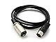 System-S Audio Kabel 150 cm XLR 3 polig Stecker zu Audio DIN 5 polig Stecker Adapter in Schwarz