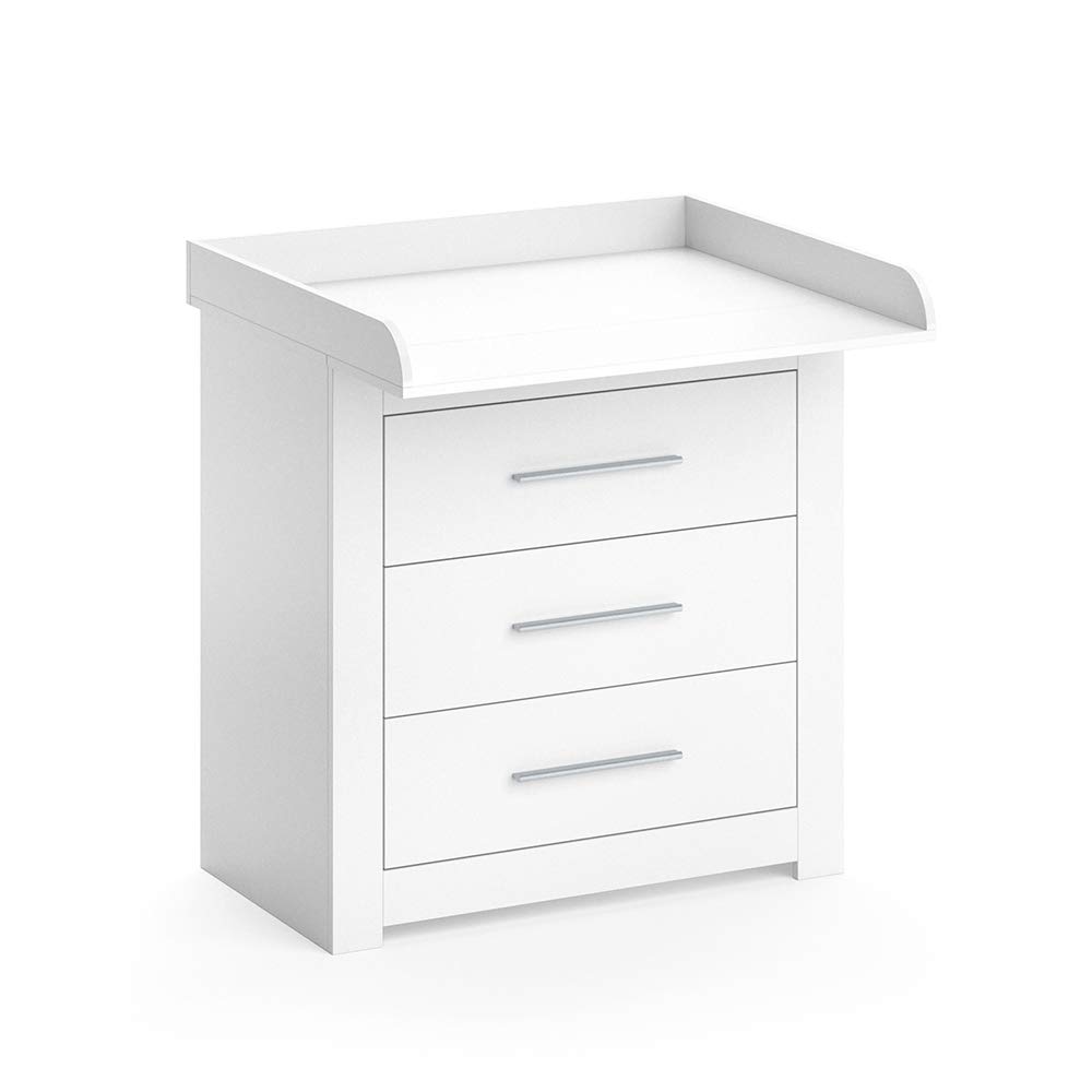 Vicco Fasciatoio Miro, Bianco, 86.6 x 86.5 cm | convertibile in cassettiera grazie al fasciatoio rimovibile