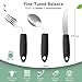 3-Piece Adaptive Utensils Set - 42° Angled Parkinsons Utensils, 2.5 oz Weighted Utensils for Tremors and Parkinsons Patients, Easy Grip Weighted Silverware for Hand Tremors (Left-Handed)