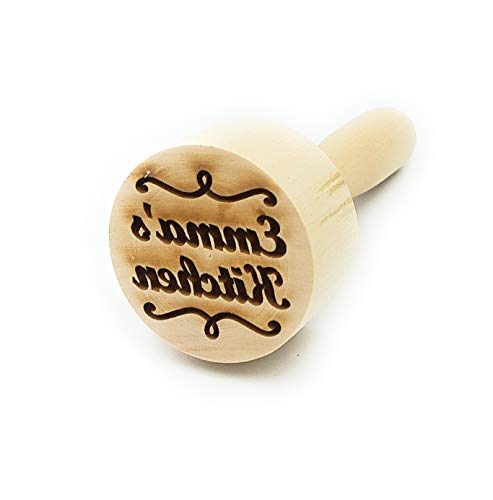 Personalized embossing cookie stamp, embossing rolling pin alternative, cookie decorating stamp, wooden kitchen stamp