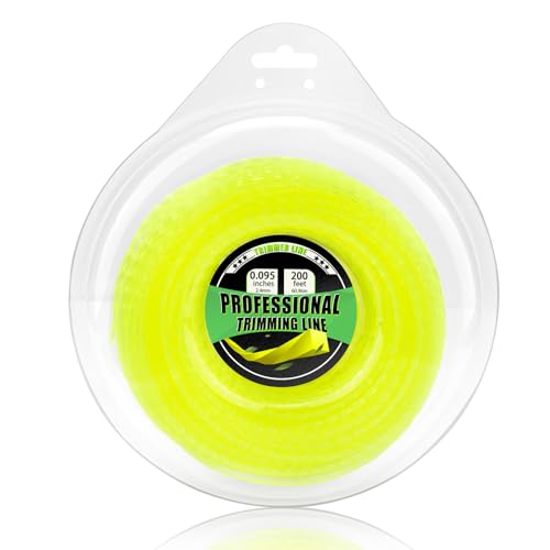 338814 Premium Twisted Trimmer Line, 0.095In, 200Ft Length, Bright Yellow