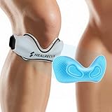 Healrecux Patellar Tendon Support Strap, Silicone Patella Knee Strap, Non-Slip Patella Band Knee Brace for Jumpers Knee, Tendonitis, Basketball, Volleyball - White 1 Pack