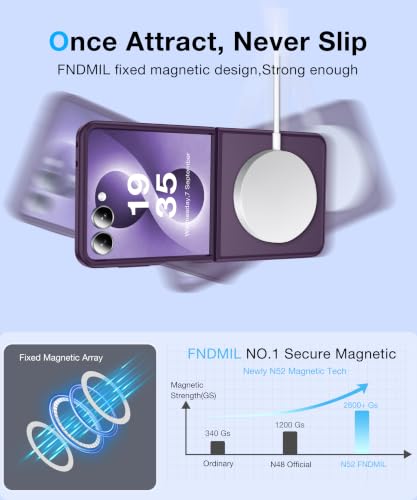 Image of NO.1 Magnetic for Samsung Galaxy Z Flip 8 Case with MagSafe | [Military Grade Drop Tested][Translucent Matte][Anti-Fingerprint] Soft Silicone Bumper for Samsung Flip 8 Case Slim,Purple