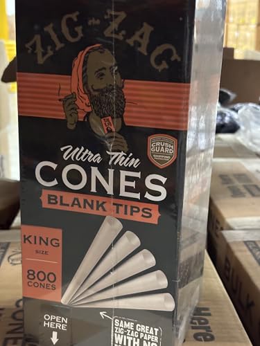 ZIG-ZAG Blank Tip Ultra Thin Pre Rolled Cones King Size Bulk Pack (800 Cone) - 100 mm - Image 6