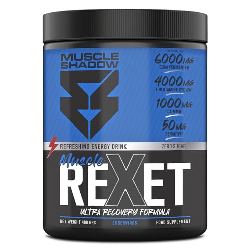 Muscle Shadow Muscle Rexet Ultra Recovery Formula 400 g Refreshing Energy Drink | BCAA Fermentados · Glutamina Kyowa® · HMB · MSM · SENACTIV® · AstraGin® | Sin Cafeína